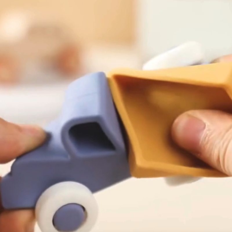 Carrinho de Brinquedo de Silicone Para Bebês e Crianças