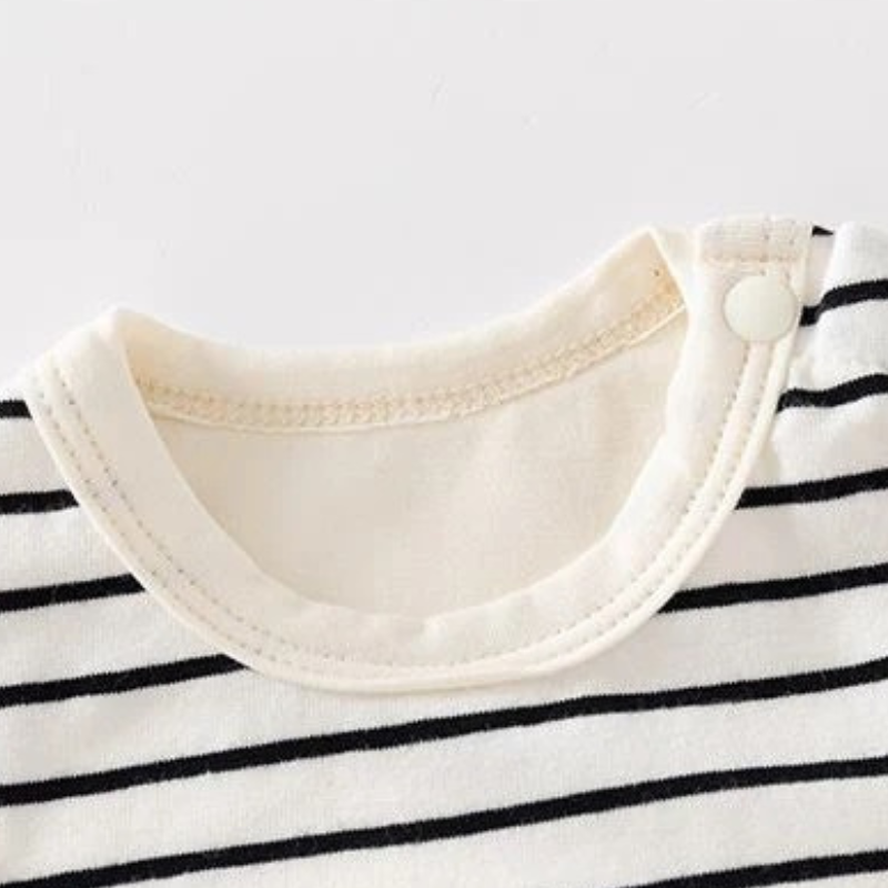 Roupa infantil macacão bebê ursinho com listras