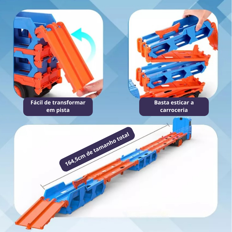 COMPRE JUNTO: Conjunto Carros + Caminhão Mega Pista com R$50,00 de desconto