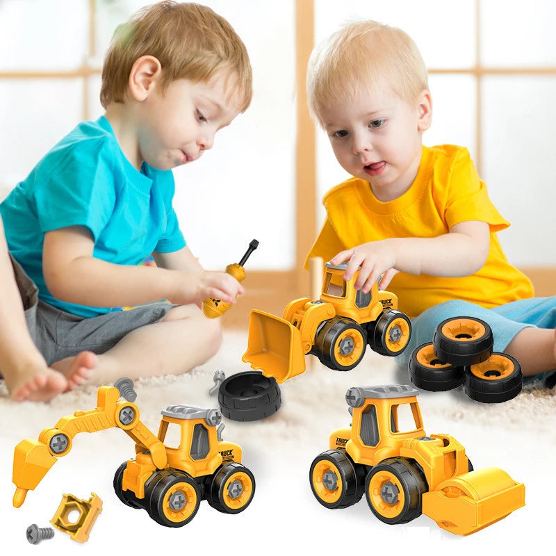 Trator Máquina de Obras de Brinquedo Desmontável