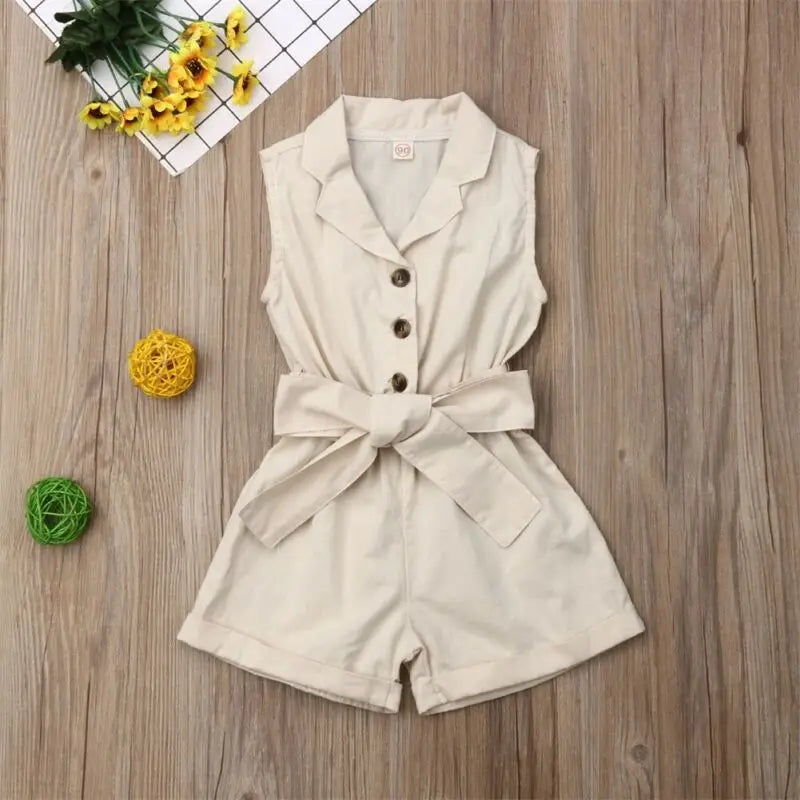Playsuit Infantil Sem Mangas com Gravata Borboleta