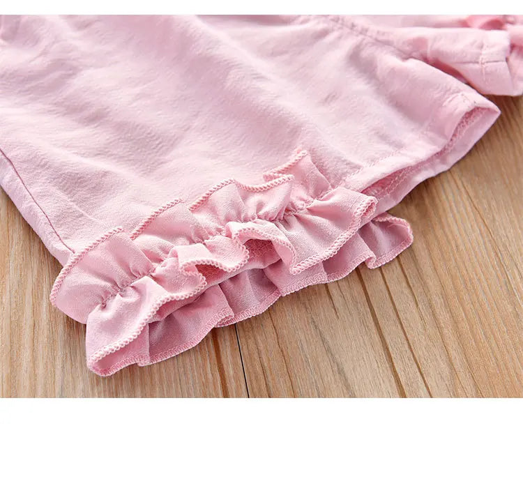 Conjunto Infantil Menina - Blusa com Laço e Shorts - 2 Peças
