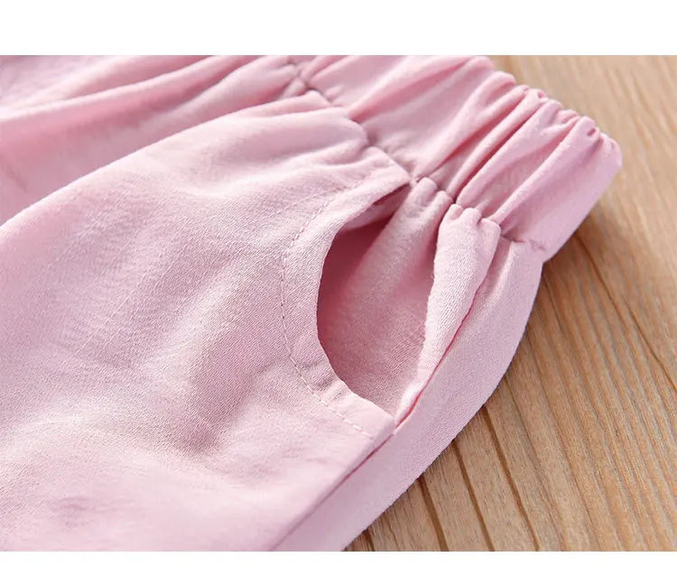 Conjunto Infantil Menina - Blusa com Laço e Shorts - 2 Peças