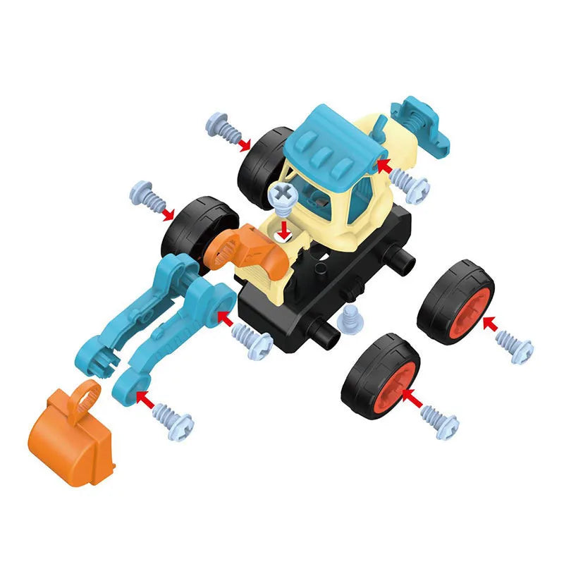 Trator Máquina de Obras de Brinquedo Desmontável
