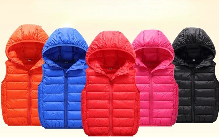 Colete Infantil com Capuz para Inverno