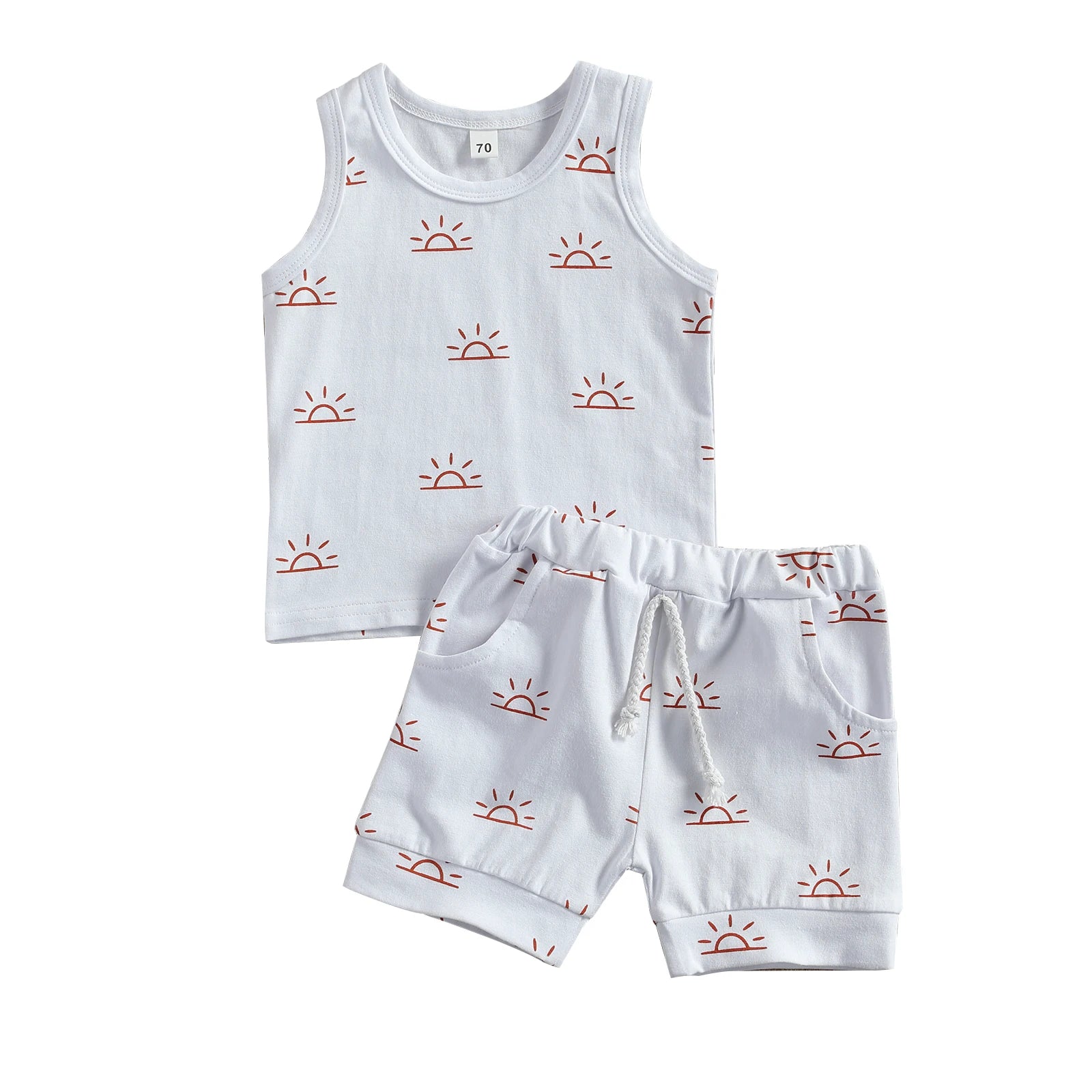 Conjunto Infantil Verão Algodão - Top e Shorts Unissex