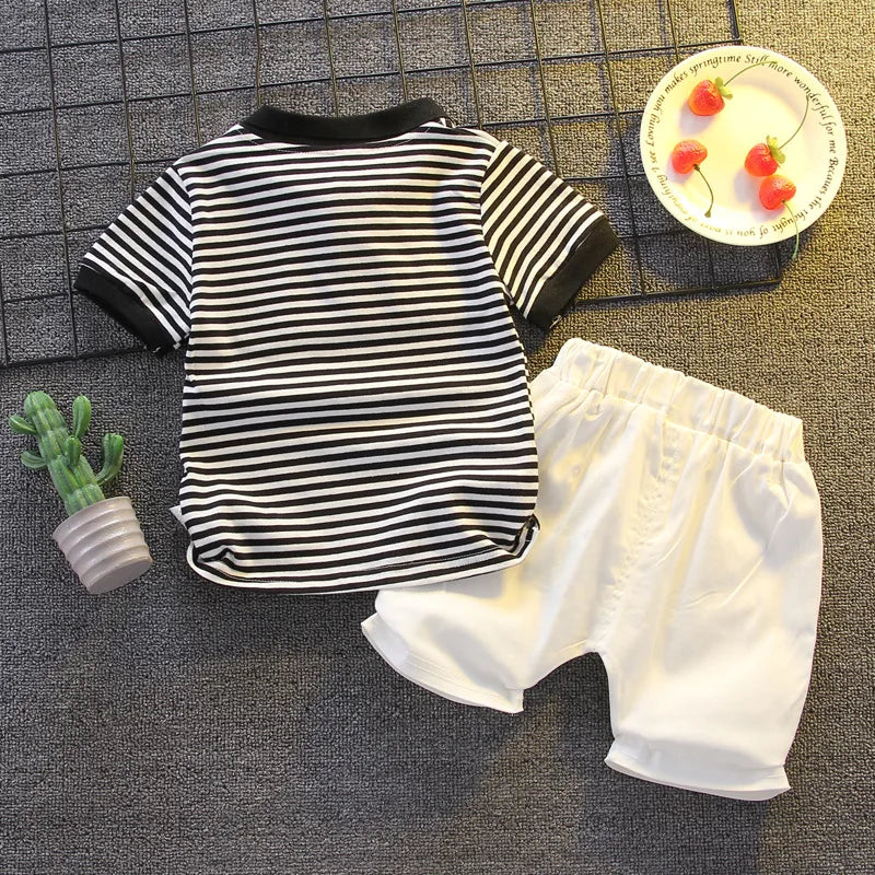 Conjunto Roupa Infantil Listrado Meninos