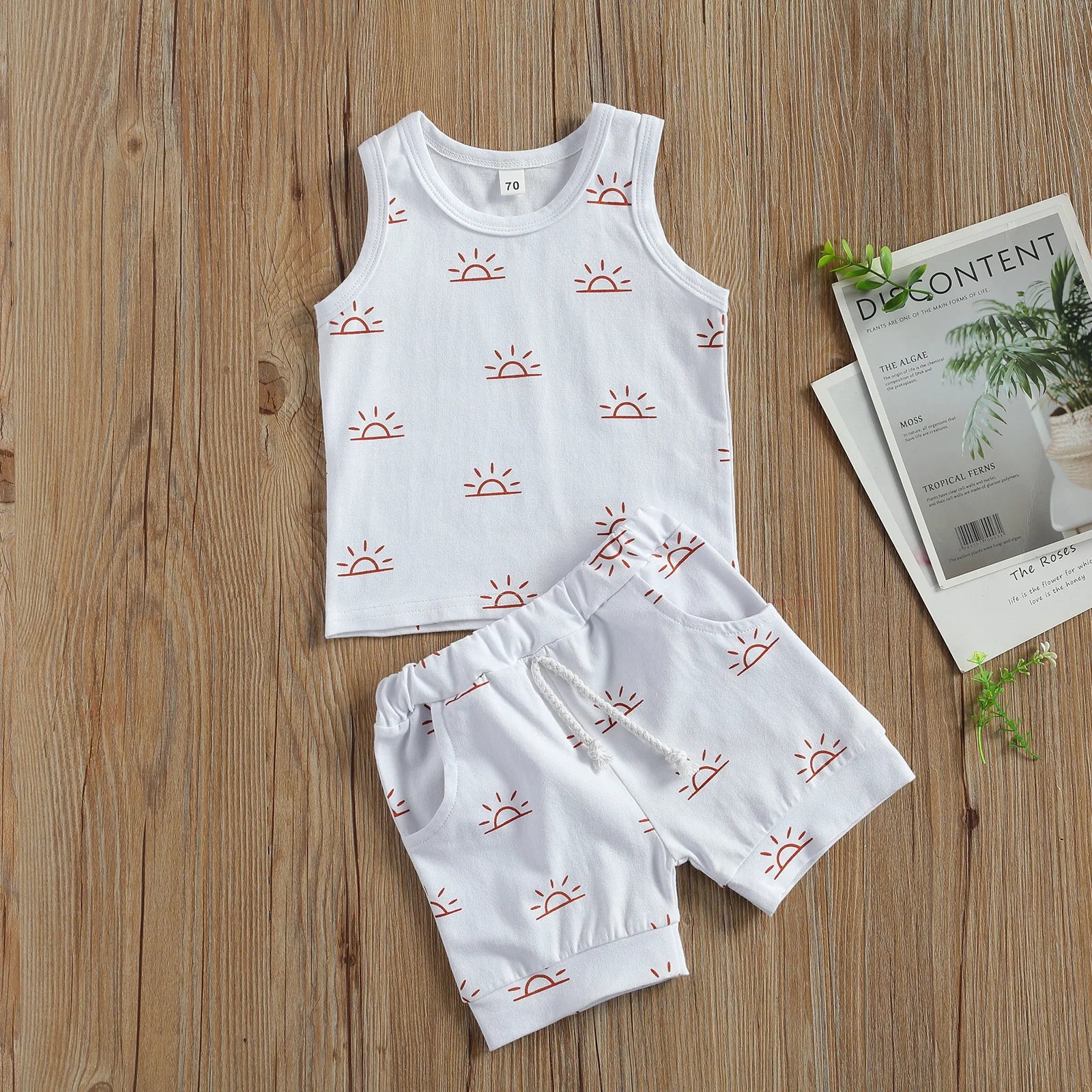 Conjunto Infantil Verão Algodão - Top e Shorts Unissex