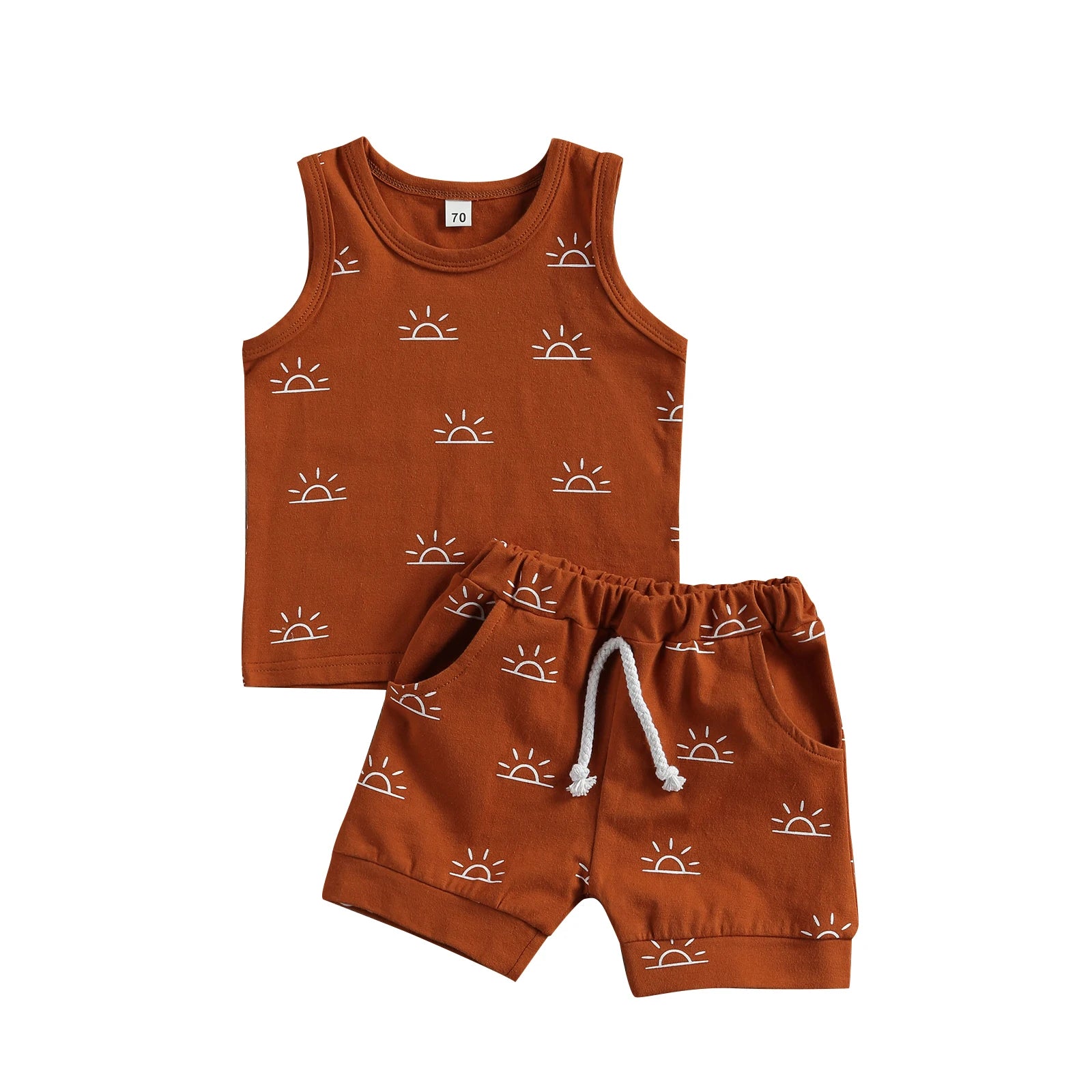 Conjunto Infantil Verão Algodão - Top e Shorts Unissex