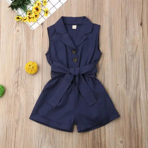 Playsuit Infantil Sem Mangas com Gravata Borboleta