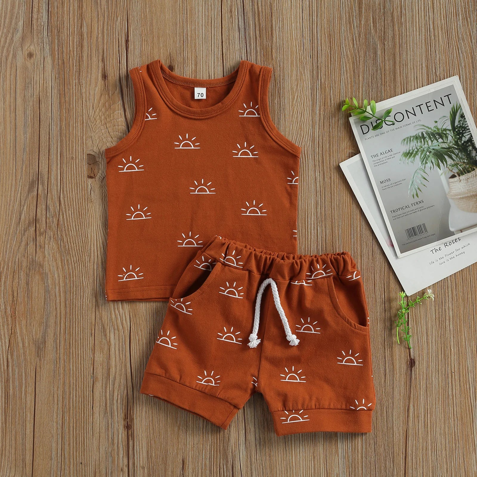 Conjunto Infantil Verão Algodão - Top e Shorts Unissex