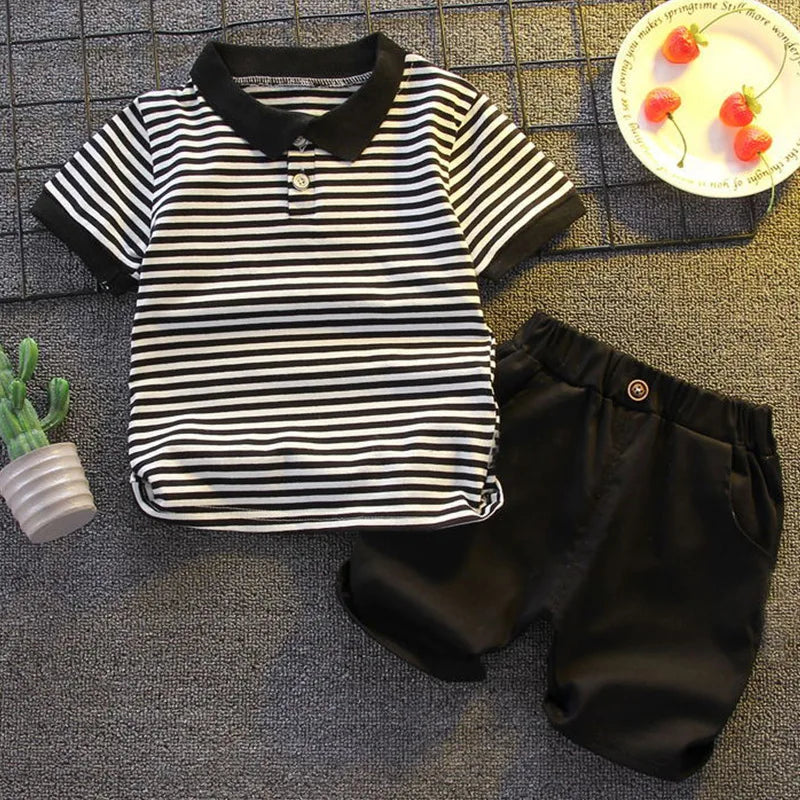 Conjunto Roupa Infantil Listrado Meninos