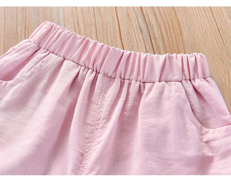 Conjunto Infantil Menina - Blusa com Laço e Shorts - 2 Peças