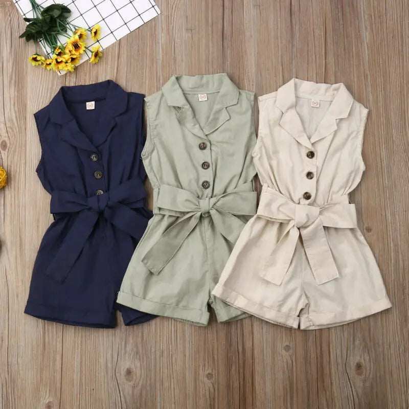 Playsuit Infantil Sem Mangas com Gravata Borboleta