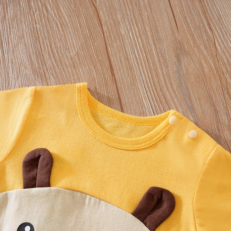 Macacão para bebê ursinho manga curta