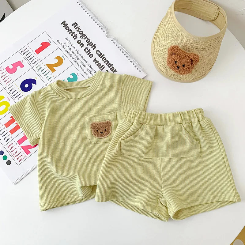 Conjunto Roupa Infantil com Bolso de Ursinho