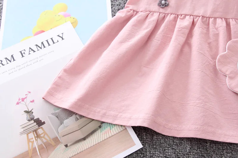 Vestido Infantil com Flor - Algodão Casual e Confortável