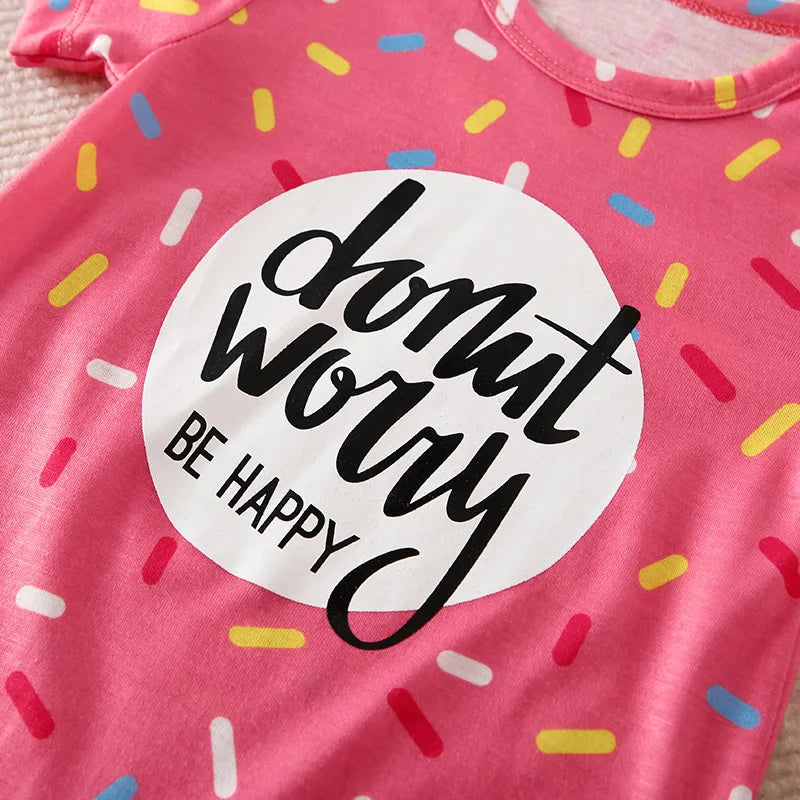 Conjunto Bebê Recém-Nascido - Macacão Rosa Estampa Donut