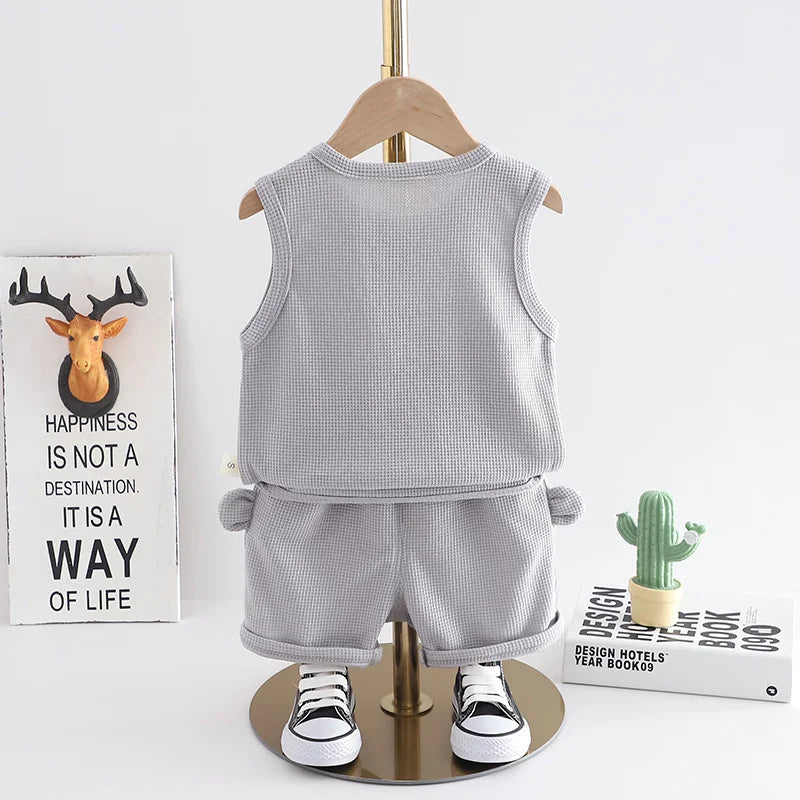 Conjunto Infantil Verão - Regata e Shorts Casuais (2 Peças)