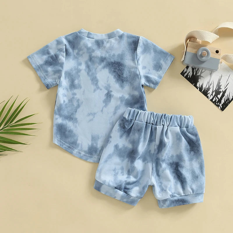Conjunto Tie-Dye Infantil - Camiseta e Shorts Verão