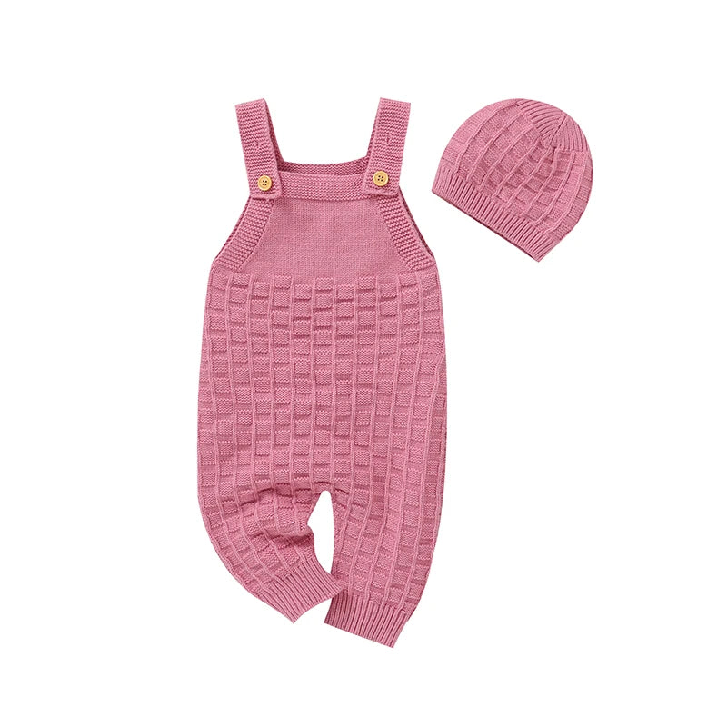 Macacão Rosa sem Mangas para Bebê com Chapéu