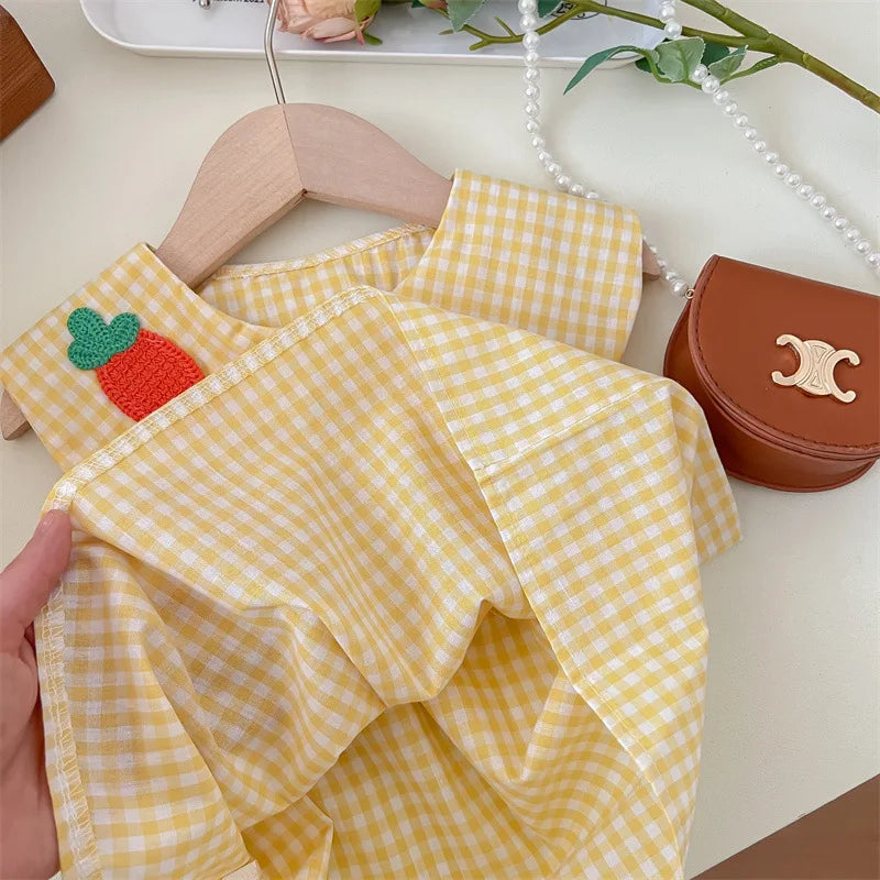 Conjunto Infantil Xadrez com Bordado