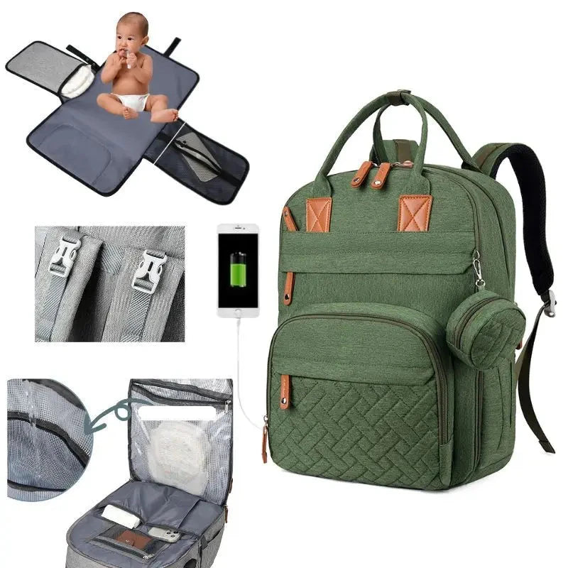 Mochila de Fraldas Multifuncional à Prova d'Água