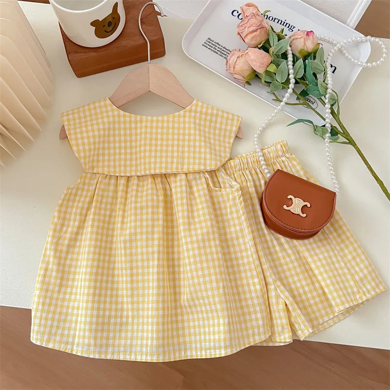 Conjunto Infantil Xadrez com Bordado