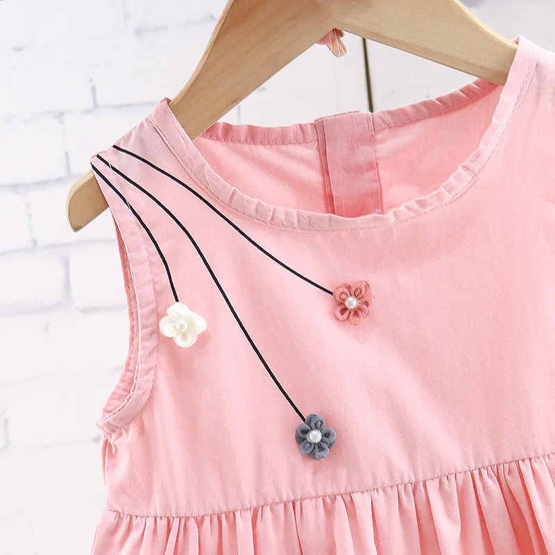 Vestido Infantil de Renda Sem Mangas - Doce e Casual