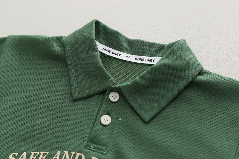 Conjunto infantil camisa polo e bermuda ursinho