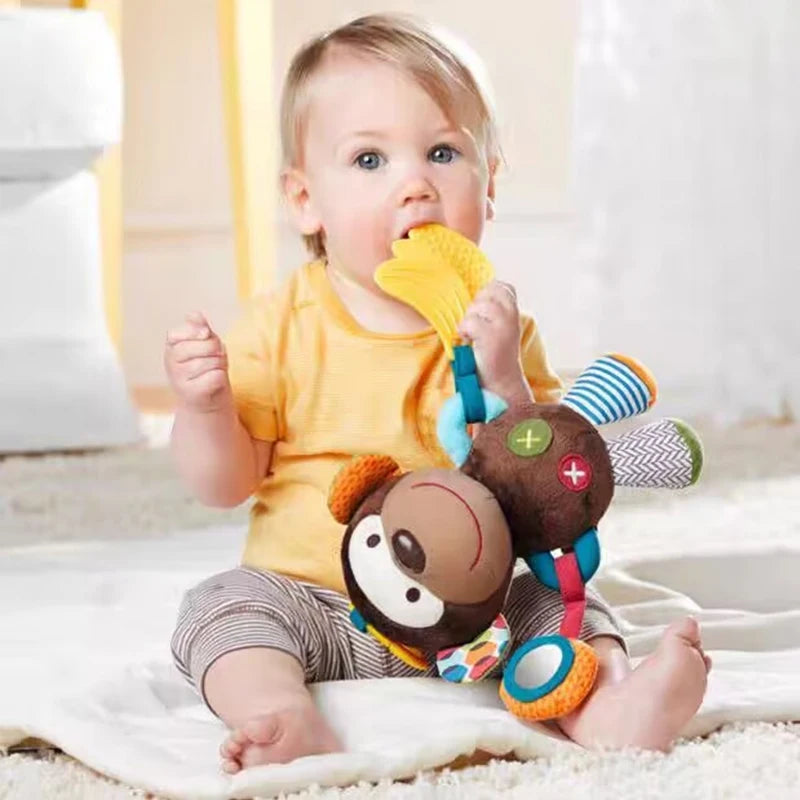 Animaizinhos de pelúcia para bebês experiência sensorial
