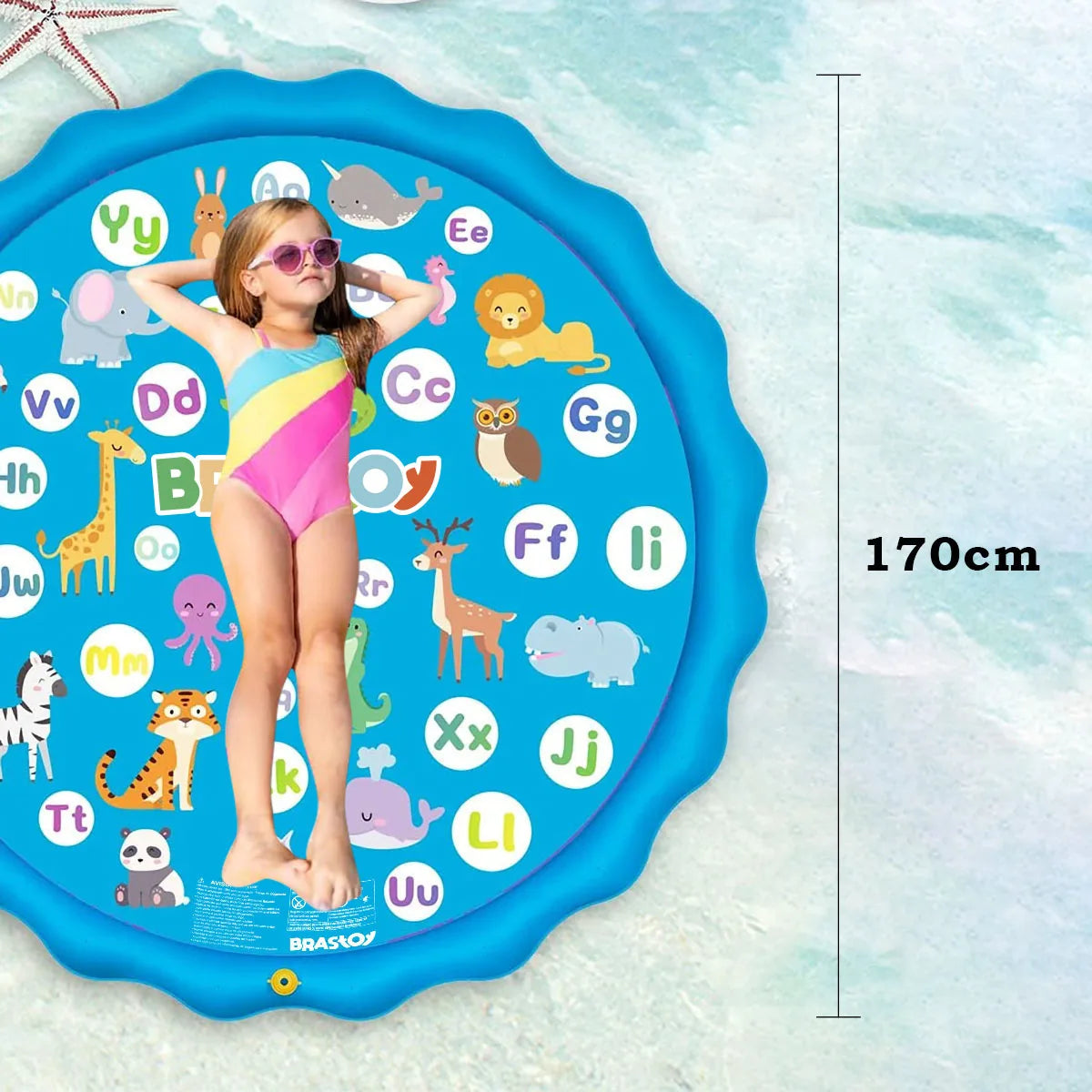 Tapete de Água Inflável 170cm para Crianças - Verão Divertido