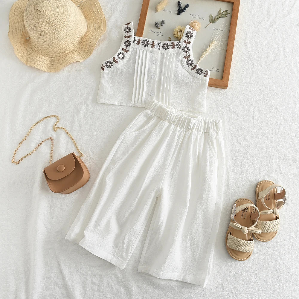 Conjunto Infantil Verão Estampado - Colete e Calças