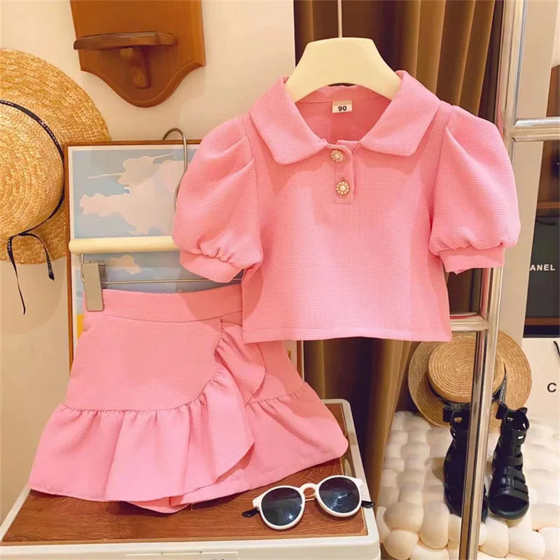 Conjunto Infantil Feminino Verão - Camisa e Shorts