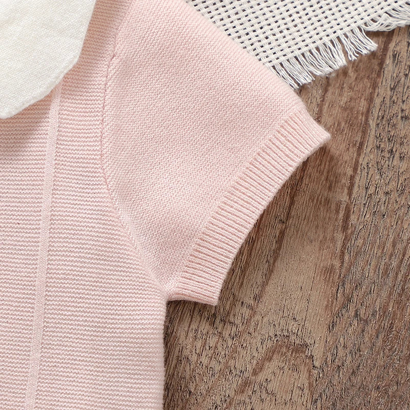 Macacão de Malha Manga Curta para Bebês - Estilo Casual