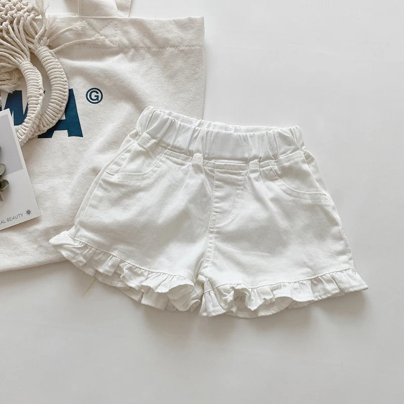 Shorts Jeans com Babados para Meninas - Verão Estiloso