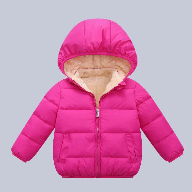 Casaco Infantil de Inverno com Capuz e Pelúcia