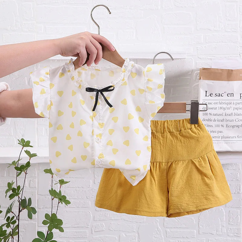 Conjunto Infantil Feminino Verão - Camiseta e Calça 2 Peças