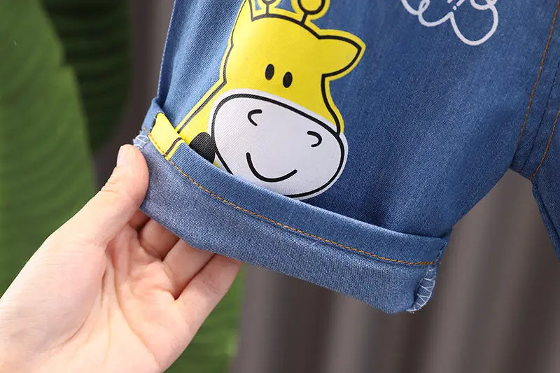 Conjunto girafa camiseta e bermuda 2 peças