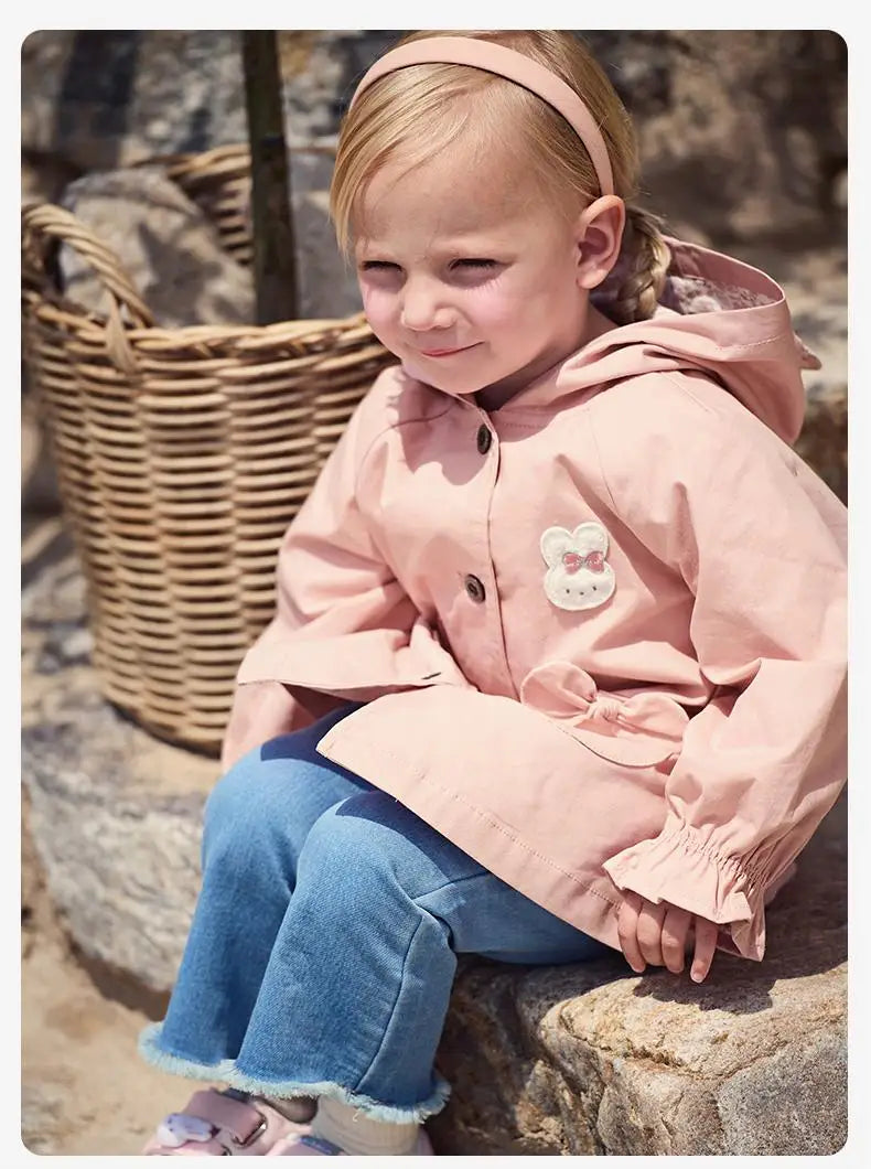 Trench Coat Infantil - Casaco com Capuz e Botões para Meia-Estação