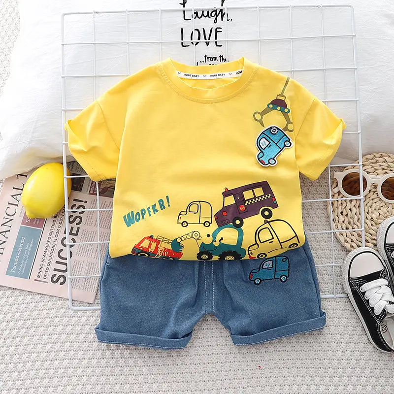 Roupa Infantil, Roupa Infantil Meninos, Roupa Infantil Carros, Conjunto Verão Menino