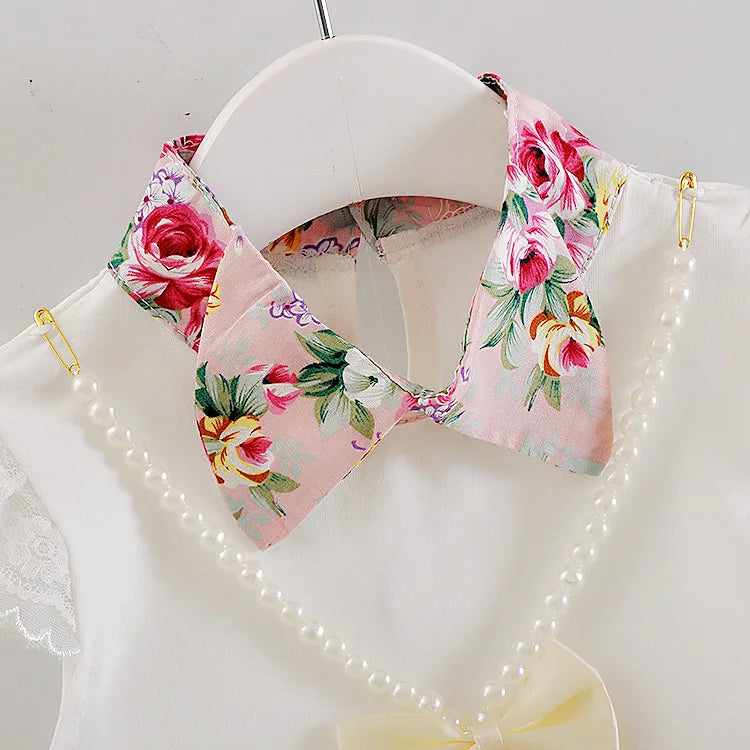 Vestido Princesa Verão Infantil - Conjunto 2 Peças