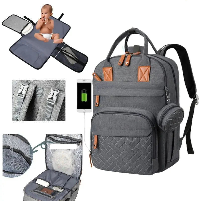 Mochila de Fraldas Multifuncional à Prova d'Água