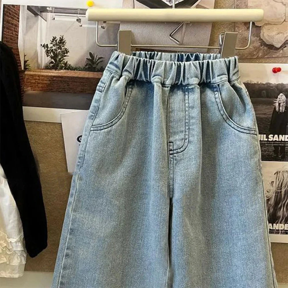 Calça Jeans Infantil com Renda - Estilo Casual e Versátil