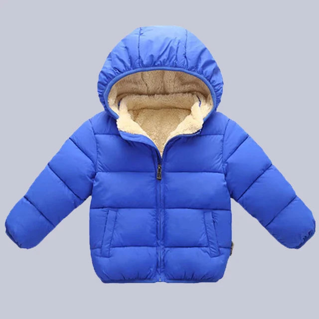 Casaco Infantil de Inverno com Capuz e Pelúcia