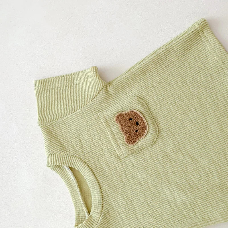 Conjunto Roupa Infantil com Bolso de Ursinho