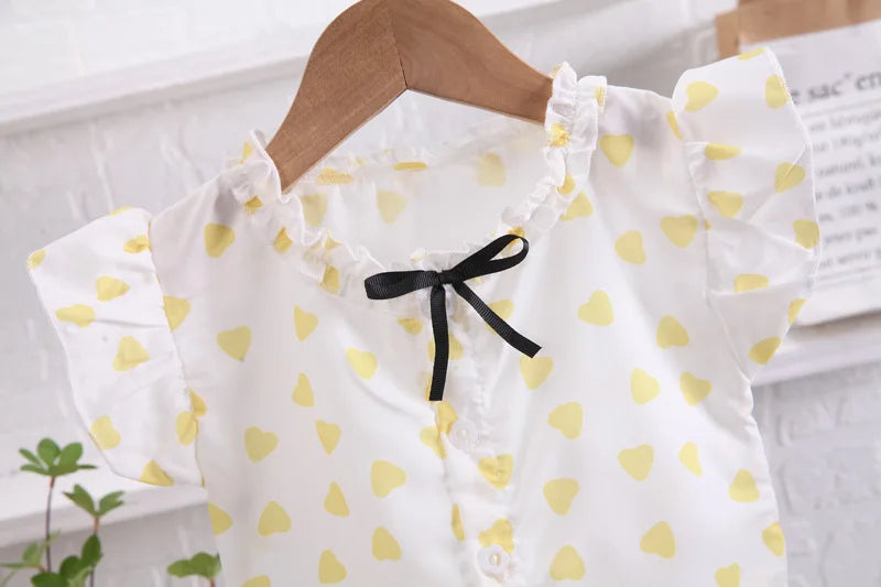 Conjunto Infantil Feminino Verão - Camiseta e Calça 2 Peças