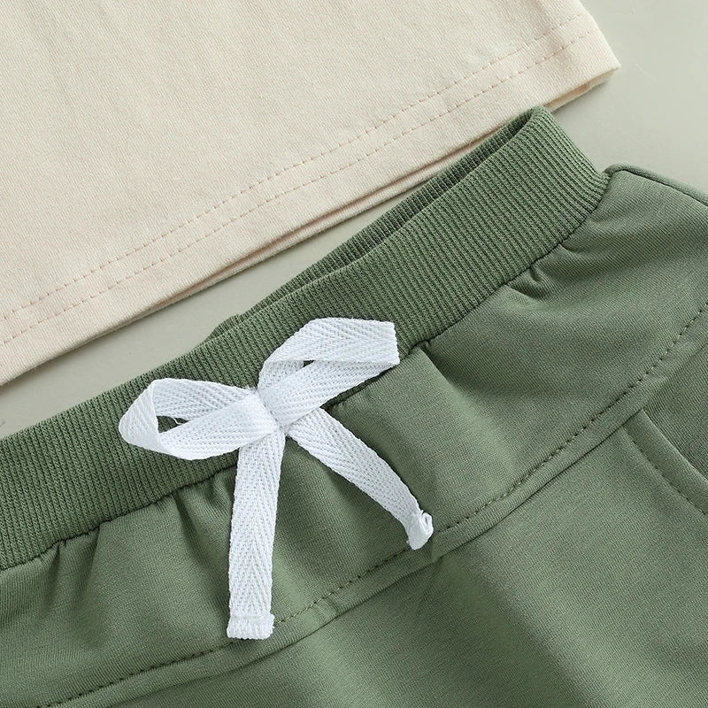 Conjunto Bebê Menino - Camiseta Avião e Shorts com Cós Elástico (2 Peças)