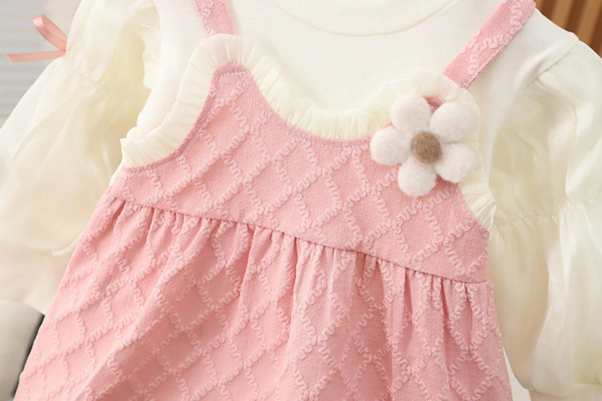 Vestido Princesa Bebê Manga Longa Festa