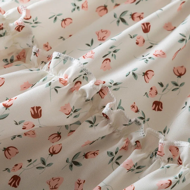 Vestido Floral Princesa com Manga Voando para Meninas
